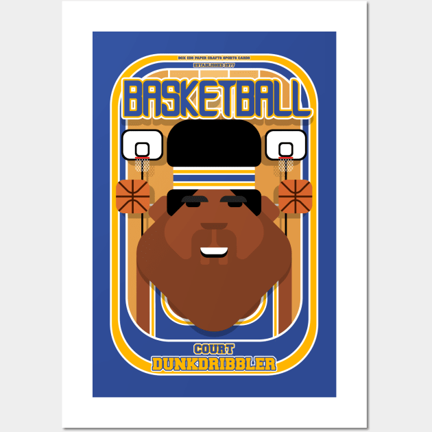 Basketball Blue Gold - Court Dunkdribbler - Hayes version Wall Art by Boxedspapercrafts